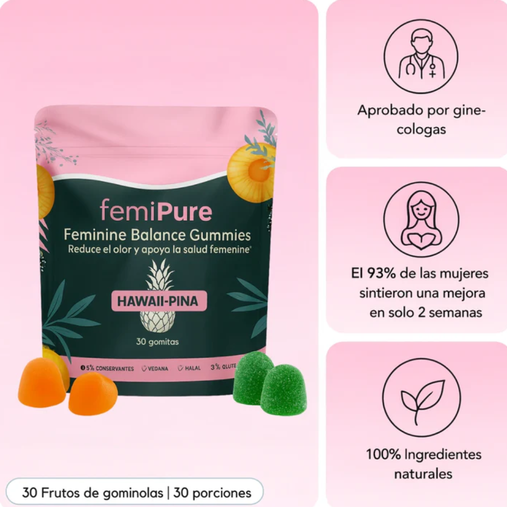 Femenine Blanced Gummies, No mas Olor ni Incomodidad
