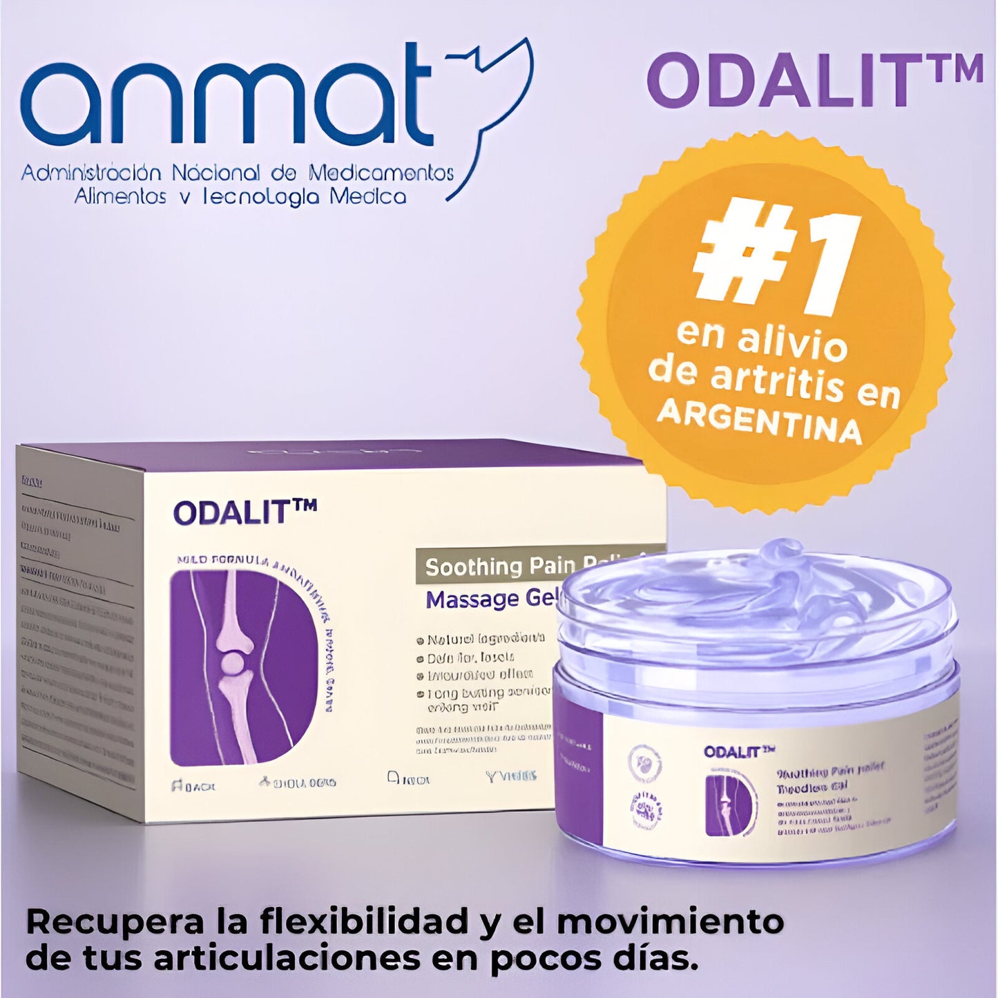 ODALIT ® Gel de masaje calmante para artritis - Chau dolor, hola bienestar en 3 minutos